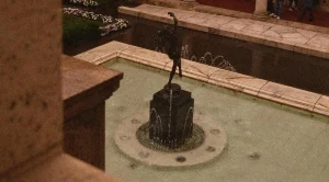 Fountain at the Boston public library (Generated with AI)